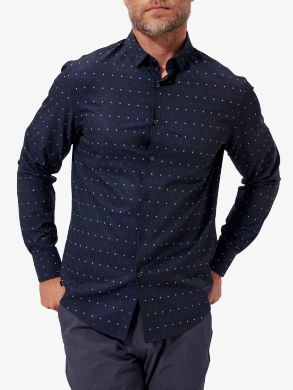 Mizzen + Main Men's Leeward Long Sleeve Dress Shirt Hayden Logo Medium NWT